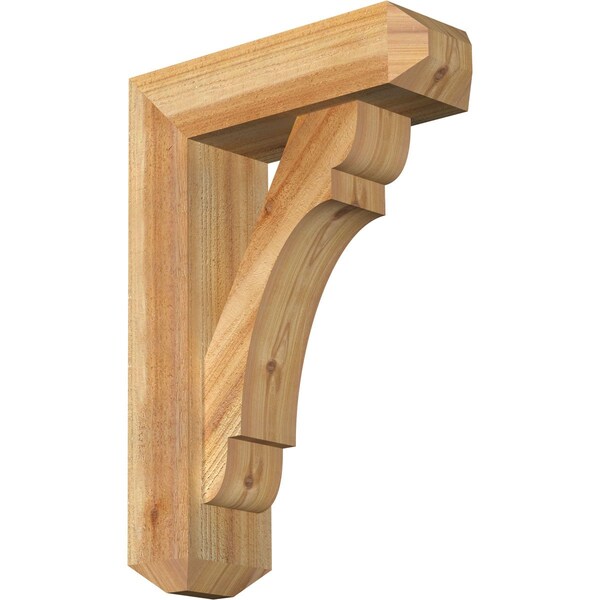 Ekena Millwork Olympic Craftsman Rough Sawn Bracket w/ Offset Brace, Western Red Cedar, 6"W x 18"D x 26"H BKT0604X18X26OLY04RWR - main